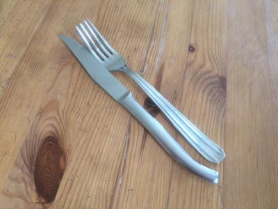 Cutlery, on table