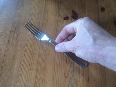 Fork, placed on table