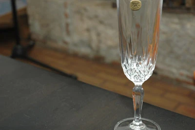 Glass of champagne on a table