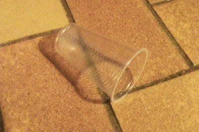 Plastic cup falling