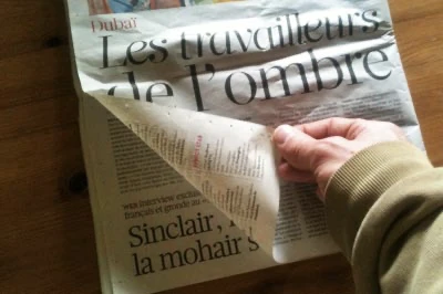 Newspaper is torn