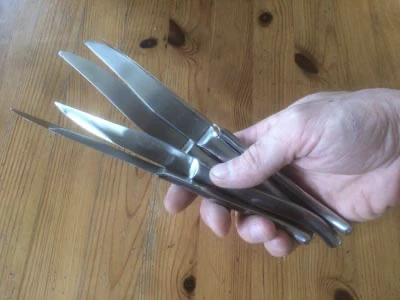 5 knives taken in hands