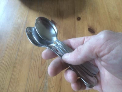 6 teaspoons taken in hands