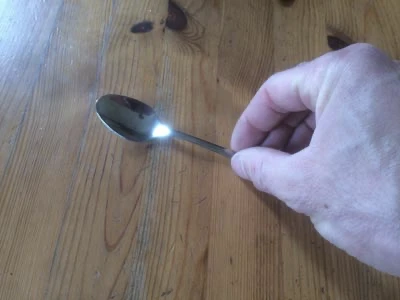 Teaspoon, placed on table