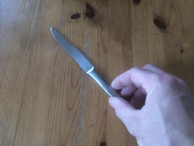 Knife, placed on table