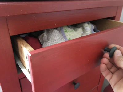 Wooden drawer, opening