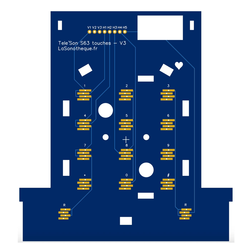 Carte électronique de clavier matriciel pour équiper un Socotel S63