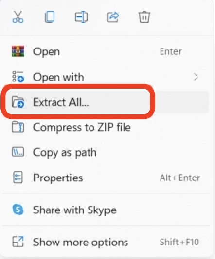 Unzip Windows