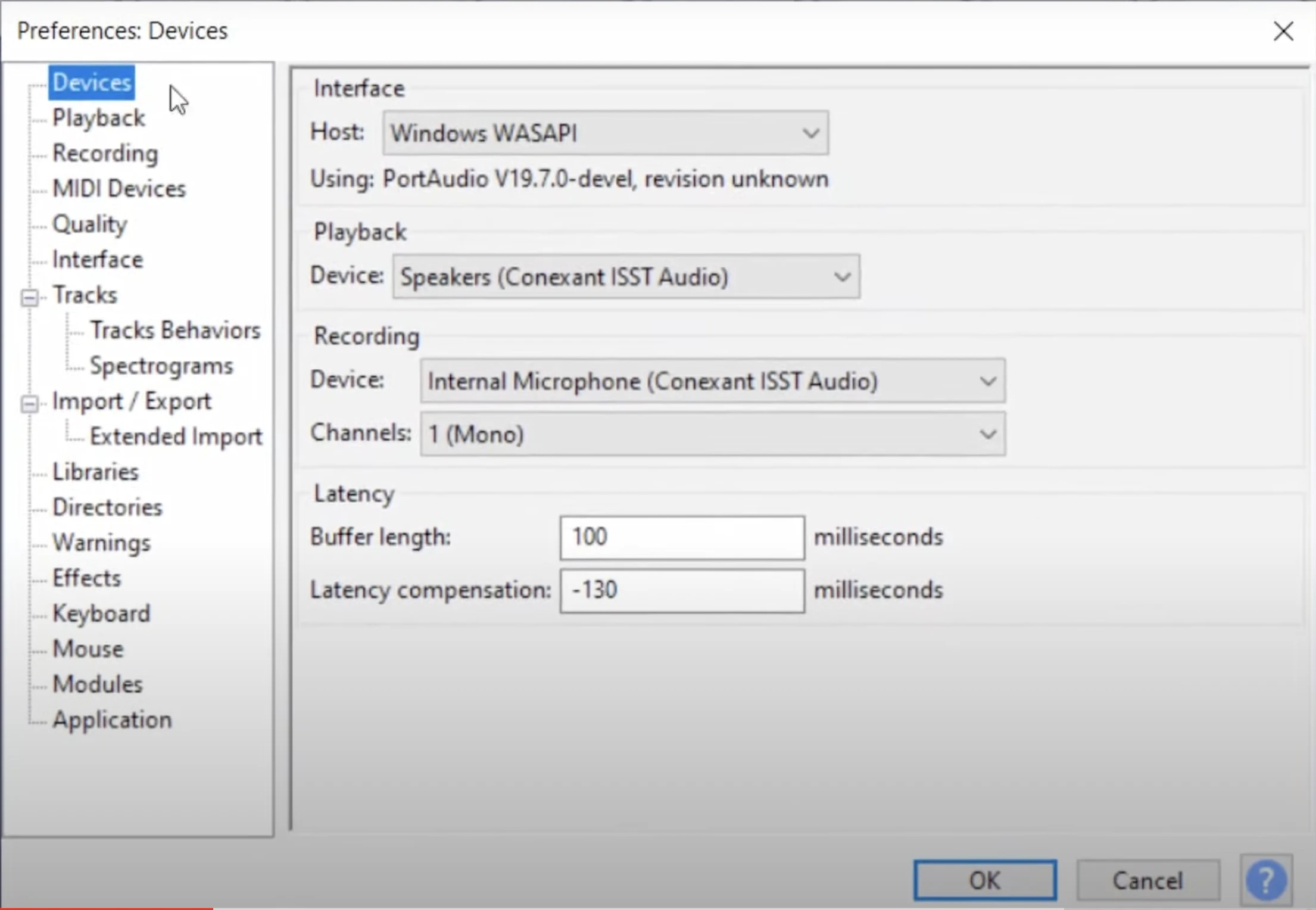 Windows Preferences Devices