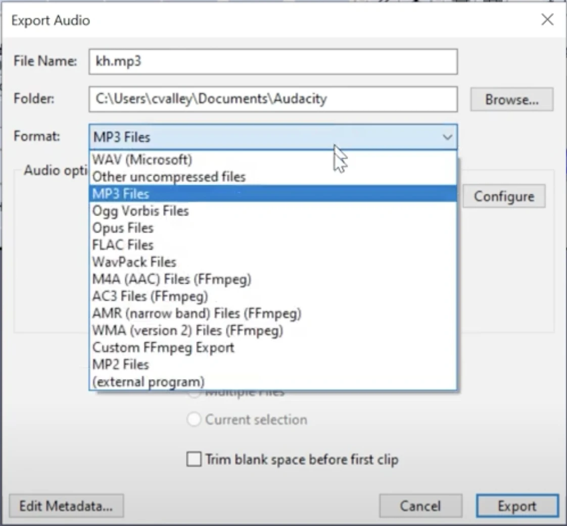 Export Formats