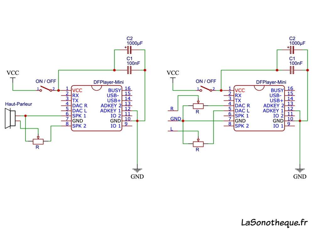 Schema dfplayer mini spk dac