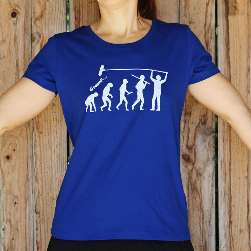 T-shirt avec un dessin de perchman, ou preneur de son en forme evolution, photo 5
