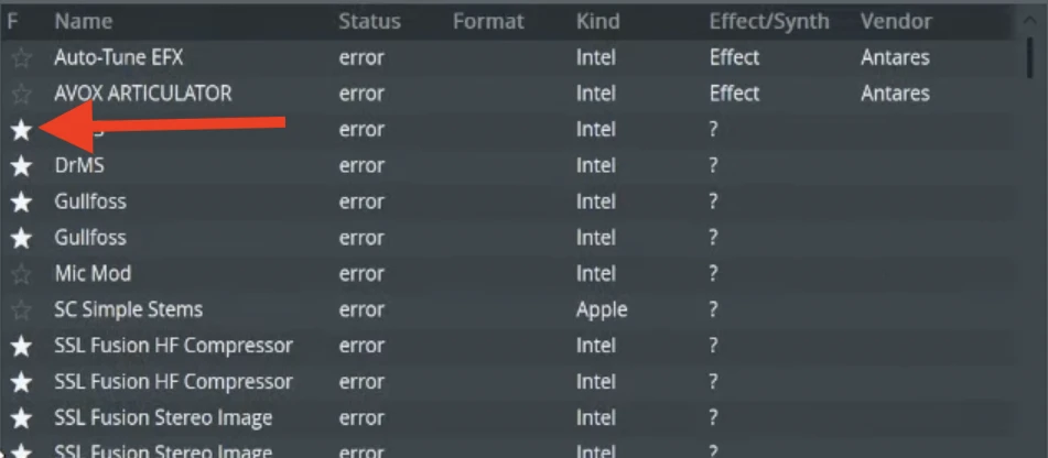 Favourite plugin