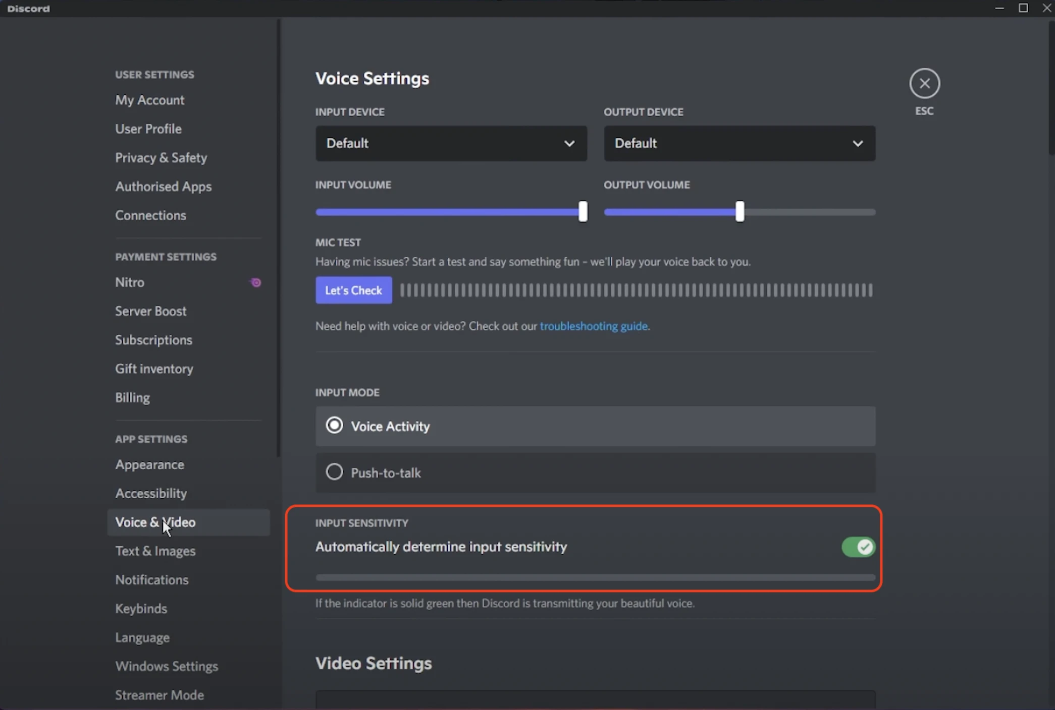 Input Sensitivity